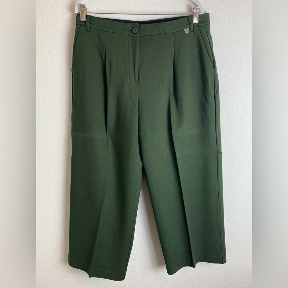 Twin set: Olive green wide legged pants